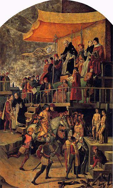 Pedro Berruguete Burning of the Heretics Spain oil painting art